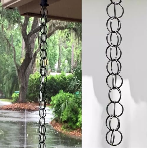 errtsdb Regenkette Dachrinne, Hängende Regenkette für den Außenbereich, Ring-Regenkette, praktische und stilvolle, für Dachrinnen und Fallrohre, 7.5m(24.6ft) Dunkelbraun von errtsdb