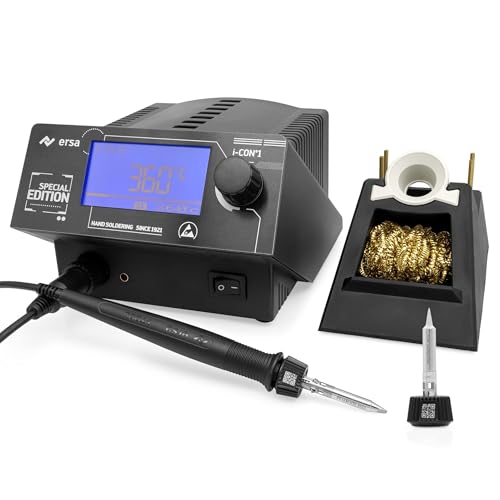 ERSA i-CON1 MK2 digitale 1-Kanal Industrie-Lötstation 150–450 °C mit 150 W i-TOOL MK2 Tip’n’Turn – antistatischer Spitzenwechsel – Special Edition mit 2 Lötspitzen - 0IC1105A00075 von ersa