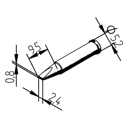 ERSA Dauerlötspitze verlängert gerade meißelförmig 2,4 mm mit ERSADUR-LF Beschichtung 0102CDLF24L von ersa