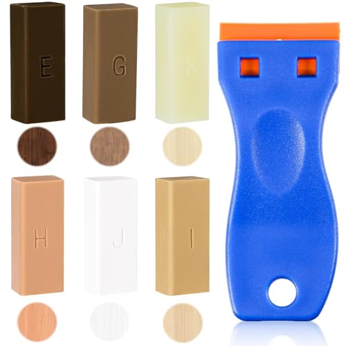 Laminat Wachs Reparaturset Weiß Hartwachs 6 Farben Laminat Reparaturset Wachs Hartwachs Reparaturset Fliesen Holzwachs Reparatur Fliesen Wachskitt Wachs Holzkitt Laminat Reparaturset mit 1 spachtel von ertlutw