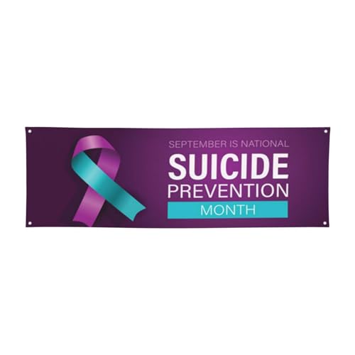 Banner mit Aufschrift "Suicide Prevention Awareness Month Purple Ribbon Banner", 61 x 180,3 cm, Dekorationen, Veranda, Hof, Schilder, Tapisserie, Hintergrund, Flagge Banner mit Aufschrift "Suicide Prevention Awareness Month Purple Ribbon Banner", 61 x 180,3 cm, Dekorationen, Veranda, Hof, Schilder, Tapisserie, Hintergrund, Flagge von ertquji