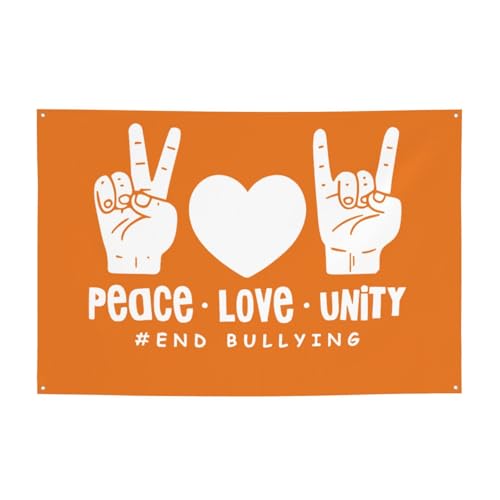 Unity Day – Peace Love Unity Anti-Mobbing, orangefarbenes Banner 119,4 x 180,3 cm, Dekorationen, Veranda, Hof, Schilder, Tapisserie, Hintergrund, Flagge Unity Day – Peace Love Unity Anti-Mobbing, orangefarbenes Banner 119,4 x 180,3 cm, Dekorationen, Veranda, Hof, Schilder, Tapisserie, Hintergrund, Flagge von ertquji