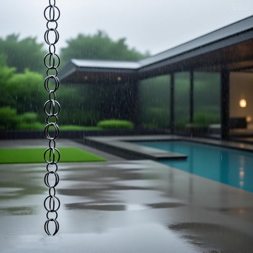 eryssgbf Kann zur Gartendekoration Verwendet Werden, Praktische und Schöne Regenkette Dachrinne, Regenwasserkette, Regenfänger, Korrosions- und Rostschutz, für Pavillon/Terrasse/Garten4m(13ft) von eryssgbf