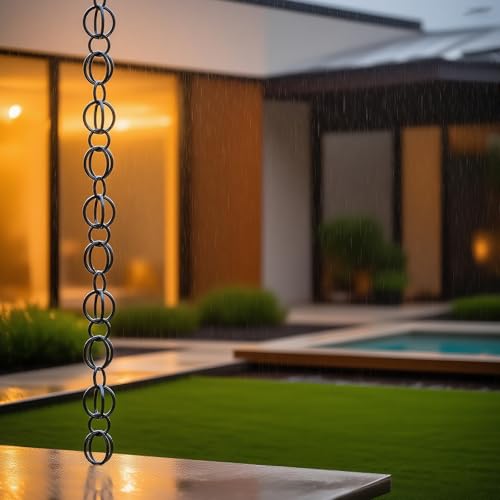 eryssgbf Regenwasserkette, Praktische und Schöne Regenkette Dachrinne, Regenfänger, Kann zur Gartendekoration Verwendet Werden, Korrosions- und Rostschutz, für Pavillon/Terrasse/Garten2m(6.5ft) von eryssgbf