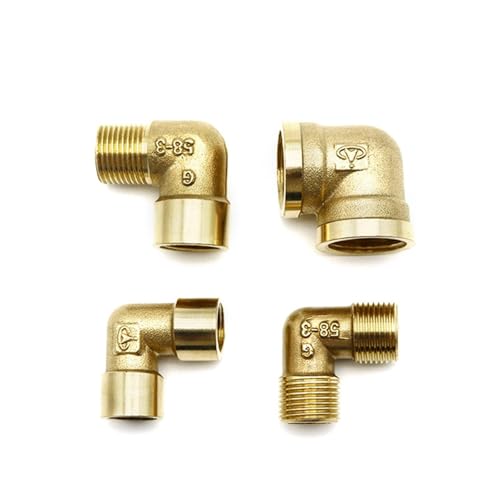 1/8 "1/4" 3/8 "1/2" 3/4 "1" Innengewinde x Außengewinde 90 Grad Messing Winkelstück Rohrverschraubung Anschlusskupplung for Wasser Kraftstoff Kupferadapter(M 01) von esmen