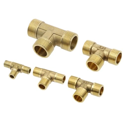 1 stücke 18 14 38 12 BSP Außengewinde T-stück Typ 3 Weg Messing Rohr Fitting Adapter Koppler Stecker for Wasser(02 Male) von esmen