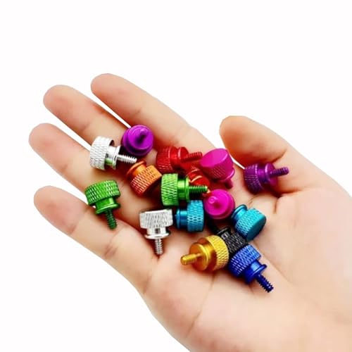 10 Stück M3.5-Rändelschrauben, eloxierte Aluminium-Rändelschrauben for handfesten Anziehen for die Seitenwand der Festplatte eines PC-Computergehäuses Knopfschraube(Wine red) von esmen