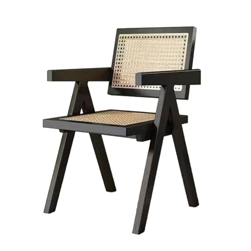2 PCS Esszimmerstuhl aus Rattanimitat, bequemer Sessel for modernes Esszimmer, Schlafzimmer, Wohnzimmer, Lesen von esmen