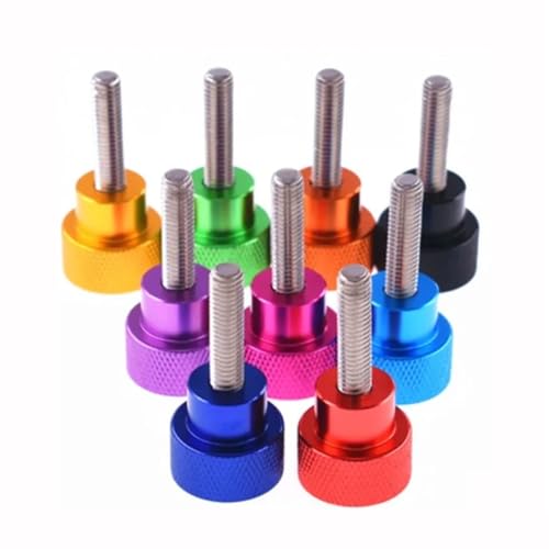 2 Stück M6-Rändelschrauben, Rändelkopf aus Edelstahl, handfest anziehende Innensechskant-Maschinenschrauben for die Metallbearbeitung Knopfschraube(Gloden,M6X40/2PCS) von esmen