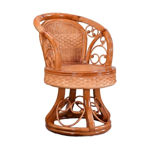 360 Grad drehbarer Rattan-Loungesessel, bequemer Sessel for Esszimmer, Schlafzimmer, Wohnzimmer, Dekoration(Geel) von esmen