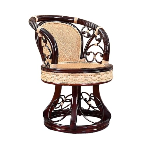 360 Grad drehbarer Rattan-Loungesessel, bequemer Sessel for Esszimmer, Schlafzimmer, Wohnzimmer, Dekoration(Rosso) von esmen
