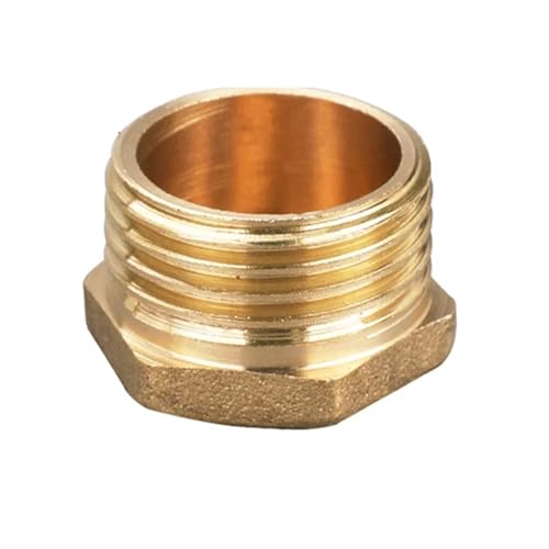 Kupfer 18 14 38 12 34 Außengewinde Messing Rohr Sechskantkopf Endkappe Stecker Fitting Koppler Stecker Adapter(Male Plug,3/8") von esmen