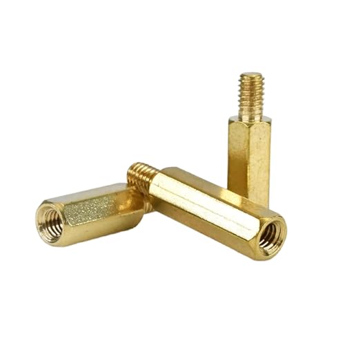 M2 M3 M4 M5 Messing-Abstandshalter, Sechskant-PCB-Abstandshalter-Motherboard-Schraubensatz, Säulenbolzen mit Außen-Innengewinde Knopfschraube(M2.5 (Thread 6mm)) von esmen