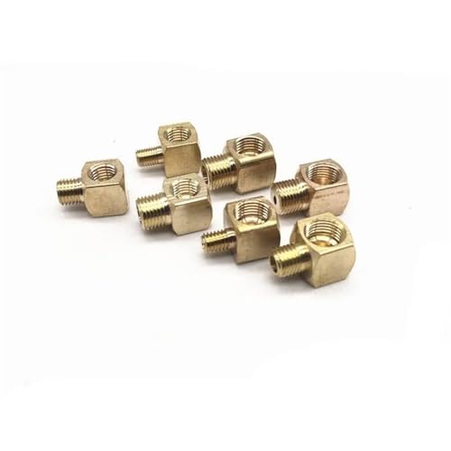 M6 M8 M10 18 BSP Männlich Zu Weiblich Messing Ellenbogen Rohr Fitting Öl Schmierung System Stecker Joint(M8x1 F - M6x0.75 M) von esmen
