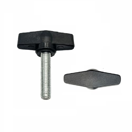 M8 M10 T-Typ-Rändelschrauben, 1 Stück Maschinenschrauben mit Nylonkopfgriffen for die Metallbearbeitung, Bakelit Knopfschraube(Svart,60mm) von esmen