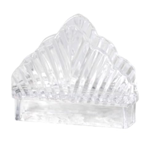 Mundgeblasener Visitenkartenhalter aus Glas for Taschentücher, transparenter Präsentationsständer for Hotelrezeptionen, bleifreier, kristallklarer Organizer Serviettenständer(12.8 * 4.5 * 10.2cm) von esmen