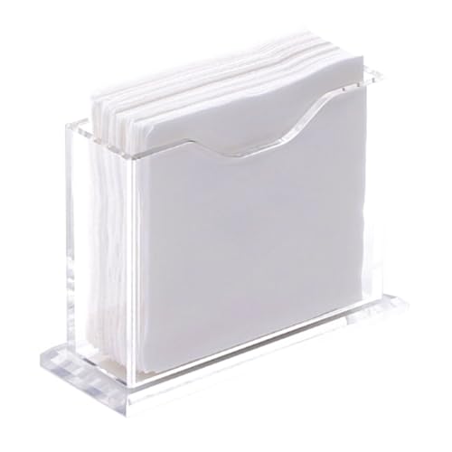 Papierhandtuchhalter aus transparentem Acryl – vertikale quadratische Taschentuchbox for Restauranttische und Hotelschubladen – kompakter Servietten-Organizer Serviettenständer von esmen