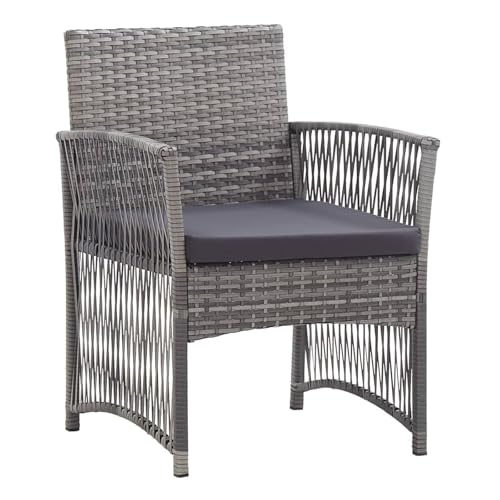Terrassensessel for den Außenbereich mit Kissen, moderner Garten-Rattan-Akzentstuhl for Lesen im Schlafzimmer, Wohnzimmer von esmen
