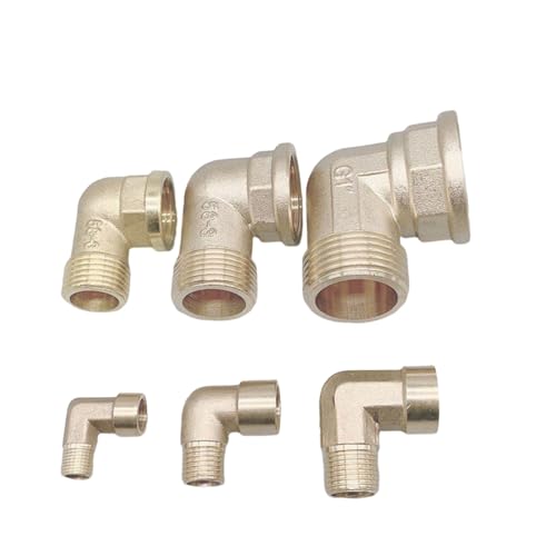 esmen 18 14 38 12 34 1 Innengewinde x Außengewinde 90 Grad Messing-Rohrbogenverschraubung Anschlusskupplung for Wasserkraftstoff Kupferadapter(3/4") von esmen