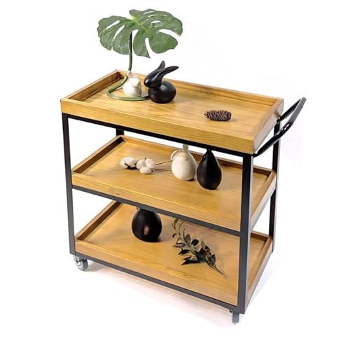 esmen 3-Tier Movable Hand Truck Dining Car, Wrought Iron Trolley with Meal Storage Side End Tables for Home esmen 3-Tier Movable Hand Truck Dining Car, Wrought Iron Trolley with Meal Storage Side End Tables for Home von esmen