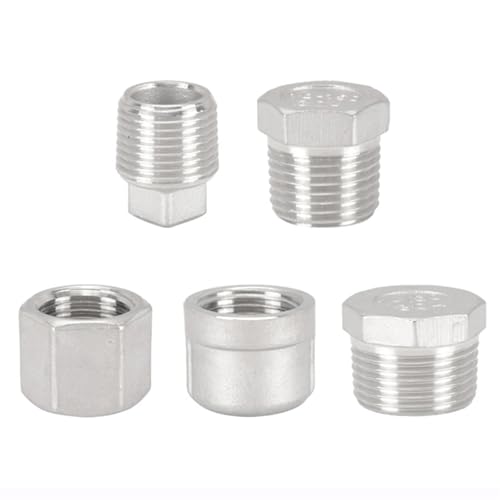 esmen 304 Edelstahl Innen Seide Rohr CapHeadTube Stecker Rohr Armaturen 18 14 38 12 34 1 1-14 1-2 FemaleMale Gewinde(Tetragonal Male,2") von esmen