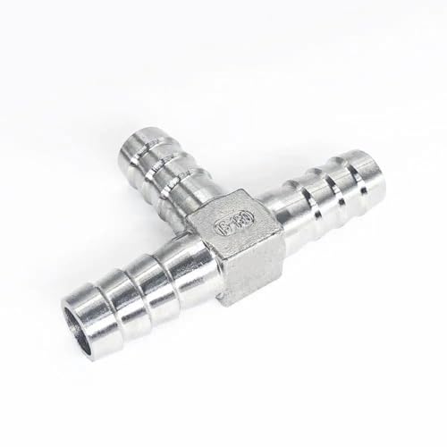 esmen 304 Edelstahl T-Form T-Stück Barb Schlauch Armaturen 6mm-32mm 3 Weg Schlauch Rohr Barb Widerhaken Kupplung(14mm) von esmen