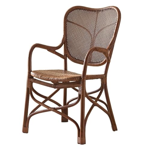 esmen Chinesischer Korbstuhl aus Rattan, atmungsaktiver Loungesessel for Schlafzimmer, Wohnzimmer, Lesen von esmen