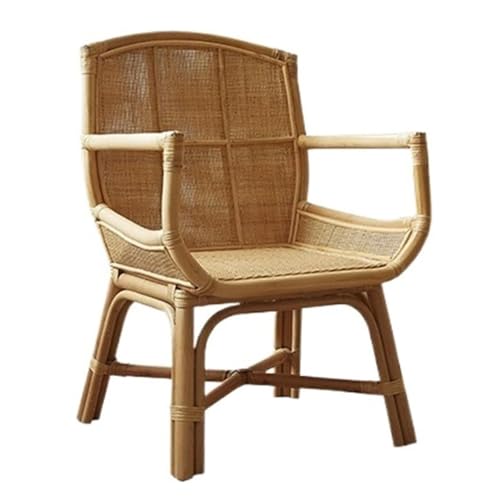 esmen Japanischer Naturrattanstuhl mit gewebter Rückenlehne, Vintage-Loungesessel for Wohnzimmer, Schlafzimmer, Lounge von esmen