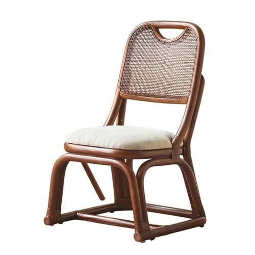 esmen Moderner Rattanstuhl mit Sitzkissen, Freizeit-Akzentstuhl aus Holzrohr for Schlafzimmer, Leselounge, Balkon von esmen