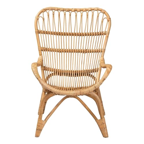 esmen Natürlicher Rattan-Sessel, Einzelsofa-Sessel mit Rückenlehne for den Freizeit-Liegestuhl im Wohnzimmer zu Hause von esmen