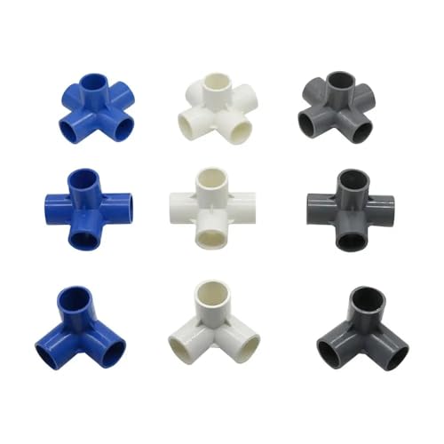 esmen PVC Dreidimensionaler 3-Wege-4-Wege-5-Wege-Wasserrohrverbinder Innendurchmesser 25 mm Rohrverschraubungen Bewässerung Gleichadapter 1 Stück(Blue3) von esmen