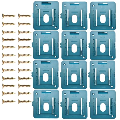 esmusssein 12 Pack Batteriehalter kompatibel für Makita 18V Batteriehalter Dockhalter passend für BL1860 BL1850 BL1840 BL1830 (mit 20 Schrauben, kein Akku) von esmusssein