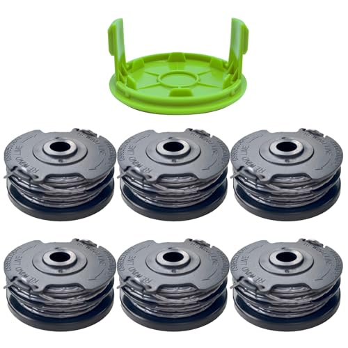 esmusssein 29187 Spulenschnur, 8,3 m, 1,65 mm, kompatibel mit Greenworks 40V G40LT/ G40LTK2/ G40LTK2x / 2101507 / 2101507UA / 2101507UC Akku-Rasentrimmer (6 Spulen + 1 Spulenabdeckung) von esmusssein