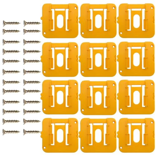 esmusssein Halter kompatibel mit De-Walt 18V 54V XR Batterie Gelb Packung von 12 (mit 20 Schrauben, keine Batterie) von esmusssein