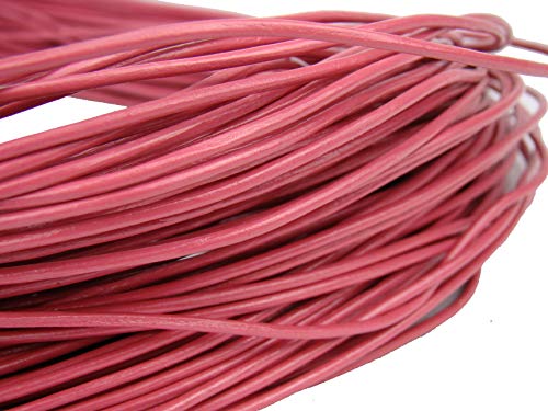 esnado Lederschnur Rund 2 mm Pink (10 Meter, Pink) von esnado