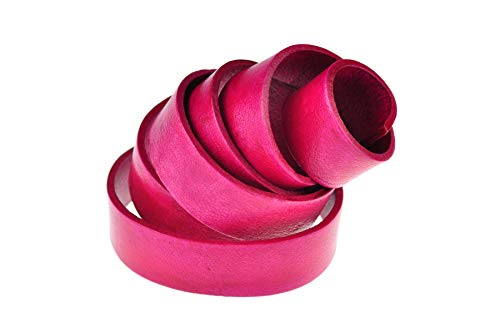 esnado Lederband, Lederriemen Flach. 1 Meter. Breite/Farbe: wählbar (Breite: 10 mm, Antik Pink) | ECHTES Leder | pflanzlich gegerbt | Schmuck, Armbänder, Basteln, Dekorieren, DIY, Mittelalter von esnado