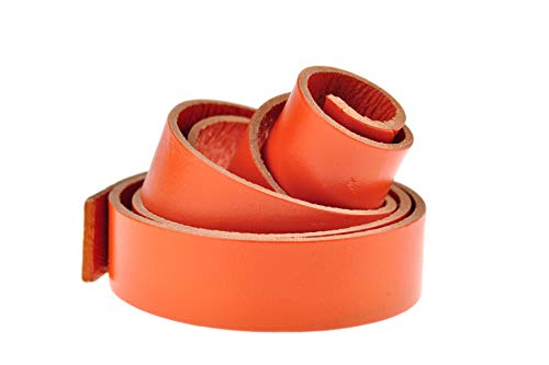 esnado Lederband, Lederriemen Flach. 1 Meter. Breite/Farbe: wählbar (Breite: 15 mm, Orange) | ECHTES Leder | pflanzlich gegerbt | Schmuck, Armbänder, Basteln, Dekorieren, DIY, Mittelalter von esnado