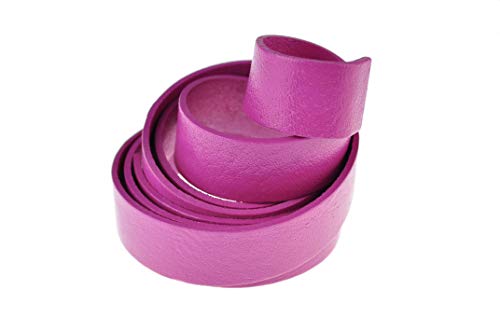 esnado Lederband, Lederriemen Flach. 1 Meter. Breite/Farbe: wählbar (Breite: 20 mm, Fuchsia) | ECHTES Leder | pflanzlich gegerbt | Schmuck, Armbänder, Basteln, Dekorieren, DIY, Mittelalter von esnado