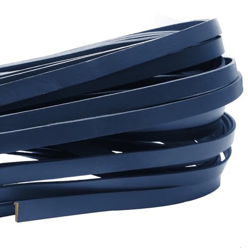 esnado Lederband Flach 10 mm x 2 mm. Blau - 5 Meter von esnado