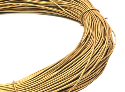 esnado Lederschnur Rund - 1,5 mm x 30 Meter, Gold | ECHTES Leder | pflanzlich gegerbt | ideal für Schmuck und Armbänder, Flechtarbeiten, Basteln, Dekorieren, DIY, Mittelalter, LARP esnado Lederschnur Rund - 1,5 mm x 30 Meter, Gold | ECHTES Leder | pflanzlich gegerbt | ideal für Schmuck und Armbänder, Flechtarbeiten, Basteln, Dekorieren, DIY, Mittelalter, LARP von esnado
