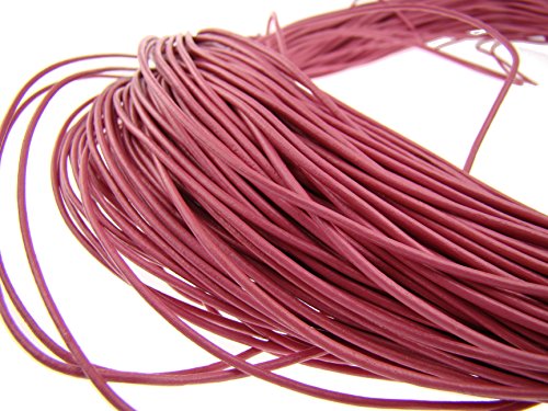 esnado Lederschnur Rund - 1,5 mm. Pink. 15 Meter | ECHTES Leder | pflanzlich gegerbt | ideal für die Herstellung von Schmuck und Armbändern, Basteln oder Dekorieren, DIY-Projekte, Mittelalter von esnado