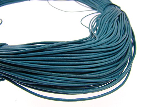 esnado Lederschnur Rund - 1,5 mm. Türkis. 25 Meter | ECHTES Leder | pflanzlich gegerbt | ideal für die Herstellung von Schmuck und Armbändern, Basteln oder Dekorieren, DIY-Projekte, Mittelalter von esnado