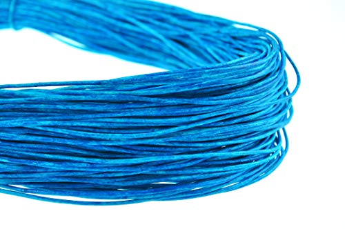 esnado Lederschnur Rund 2 mm. Azur Blau Meliert - 2 Meter von esnado