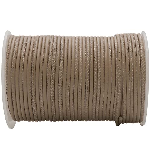 Esnado Weiche Lederschnur Gesäumt 2,5 mm. Farbe: Hell Taupe – 2 Meter – für Lederschmuck - Farbe/Länge: wählbar Esnado Weiche Lederschnur Gesäumt 2,5 mm. Farbe: Hell Taupe – 2 Meter – für Lederschmuck - Farbe/Länge: wählbar von esnado