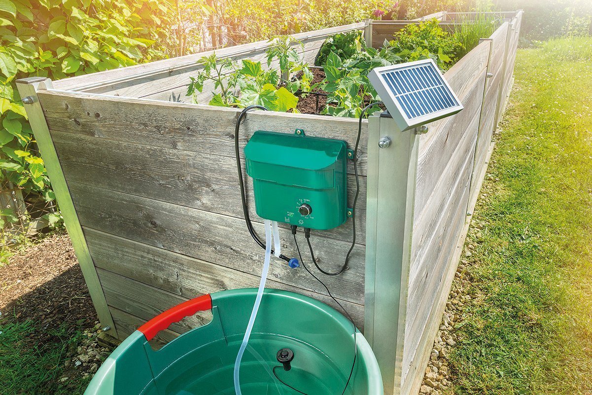 esotec Bewässerungssystem Solar Bewässerungssystem Waterdrops Komplettset Pflanzenbewässerung mit 15 Sprinklern Esotec 101100 von esotec