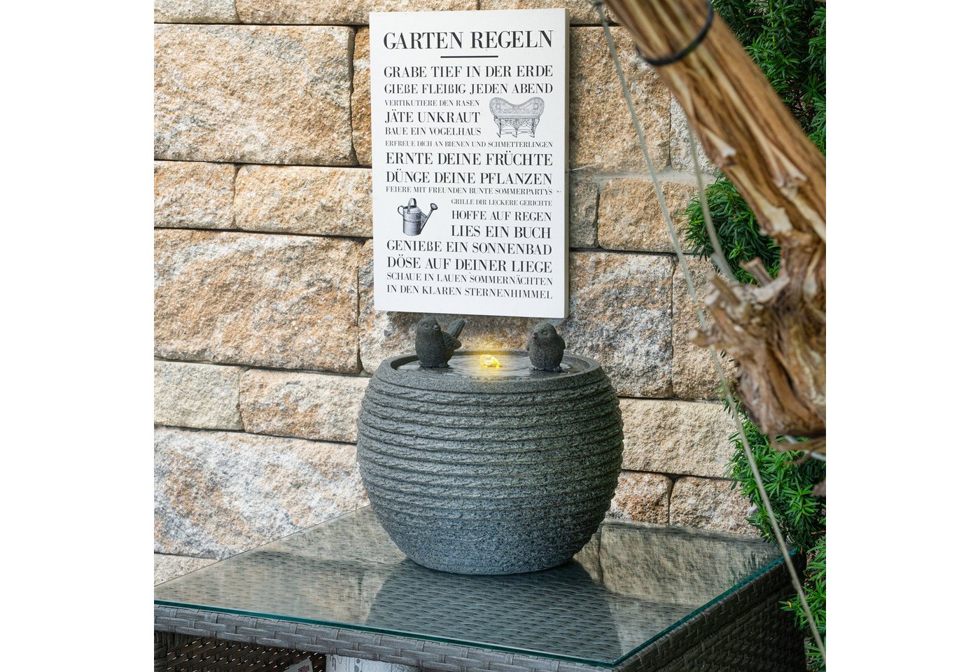 esotec Gartenbrunnen Solar LED Wasserbrunnen "Sitting Birds" esotec Gartenbrunnen Solar LED Wasserbrunnen "Sitting Birds" von esotec