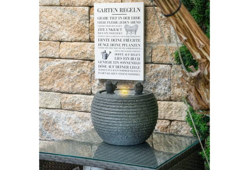 esotec Gartenbrunnen Solar LED Wasserbrunnen "Sitting Birds" von esotec