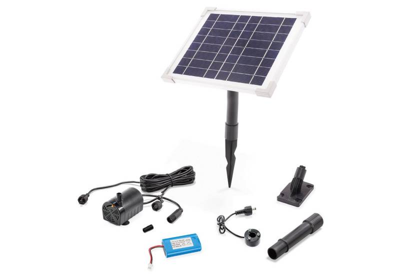 esotec Gartenbrunnen Solar Pumpensystem mit LED Lichtring für Schlauch von esotec