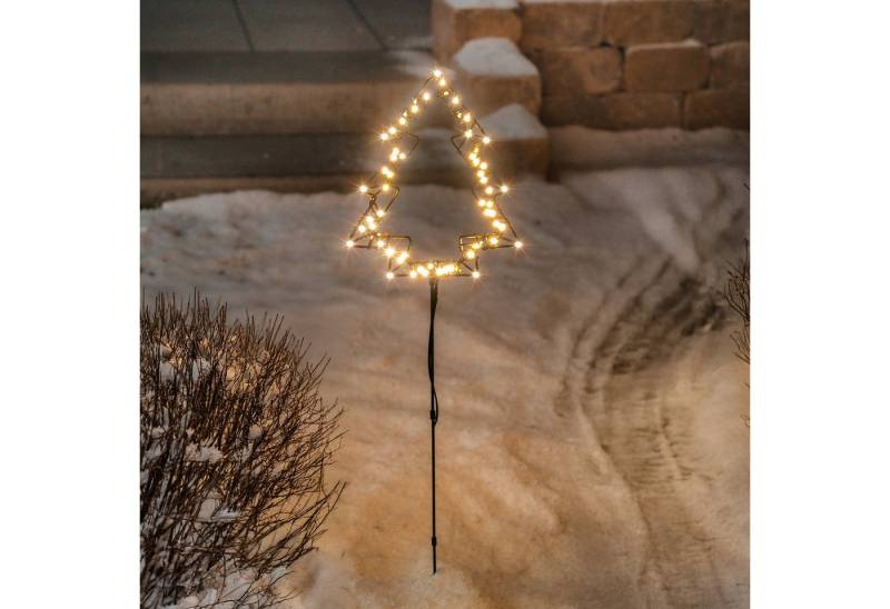 esotec LED Solarleuchte Weihnachtsbaum Stecklicht 3 Höhen 46/66/86cm 60LEDs warmweiß 103404 von esotec