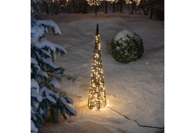 esotec Weihnachtspyramide Solarleuchte Lichtkegel H=60cm 200 LEDs warmweiß Metall Garten 103410 von esotec